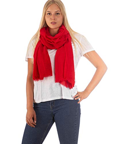 DOLCE ABBRACCIO by RiemTEX Damen Schal FUNKY STYLE Halstuch Bandana Geschenke für Frauen Stola XXL Tuch Kopftuch Tücher Motorrad Halstuch Multifunktionstuch Pashmina Schal (Rot) von DOLCE ABBRACCIO by RiemTEX