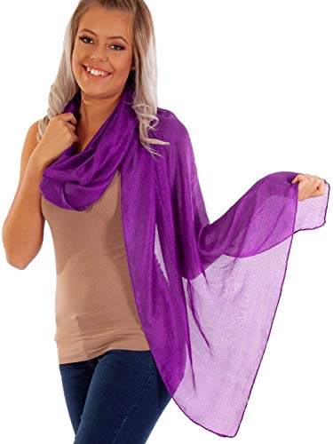 DOLCE ABBRACCIO by RiemTEX ® Schal Damen PRIMA DONNA Stola Tuch aus Wildseide in Violett Tücher in 31 Uni Farben Halstücher Seidentuch Schals Damen Halstuch Seidenschal (Violett) von DOLCE ABBRACCIO by RiemTEX