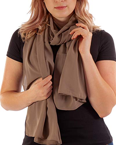 Schal Damen PRIMAVERA XXL Schals & Tücher in Braun Chiffontücher Halstücher Stola Pashmina aus Chiffon Sommer Frühling Ganzjährig Tuch Damenschal (Perubraun) von DOLCE ABBRACCIO by RiemTEX