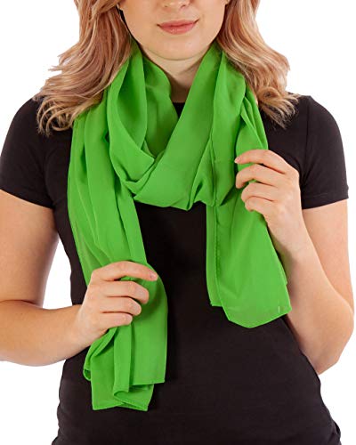 Schal Damen PRIMAVERA in Apfel Grün Stola XXL Tuch Halstücher aus Chiffon für Sommer Frühling Ganzjährig Schals & Tücher Chiffontücher Scarf Kleider (Apfelgrün) von DOLCE ABBRACCIO by RiemTEX