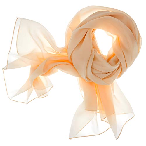 DOLCE ABBRACCIO by RiemTEX ® Schal Damen LADY SUNSHINE Seidentuch Tücher mit hohem Seidenanteil Pashmina Stola Tuch Halstuch in elegantem Beige Kopftuch Damen Seidenschal Elegante Schals (Cappuccino) von DOLCE ABBRACCIO by RiemTEX