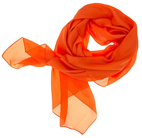 DOLCE ABBRACCIO by RiemTEX ® Schal Damen LADY SUNSHINE Seidentuch Tücher mit hohem Seidenanteil Pashmina Stola Tuch in frischem Orange Halstuch Kopftuch Damen Seidenschal Elegante Schals (Orange) von DOLCE ABBRACCIO by RiemTEX