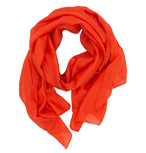 DOLCE ABBRACCIO by RiemTEX WILD CAT Damen Schal Halstuch Tuch aus Chiffon für Frühling Sommer Ganzjährig (Orange) von DOLCE ABBRACCIO by RiemTEX