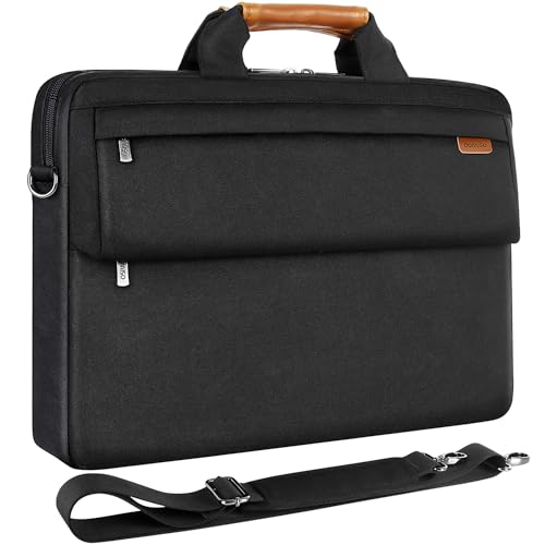 DOMISO 17 Zoll wasserdichte Laptoptasche, Schultertasche, Handtuch, für Notebook/Dell/Lenovo/Acer/HP/MSI/ASUS, Schwarz von DOMISO