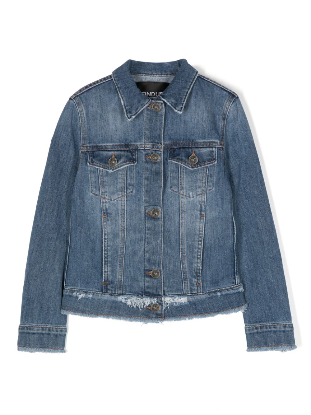 DONDUP KIDS Jeansjacke mit ausgefransten Kanten - Blau von DONDUP KIDS