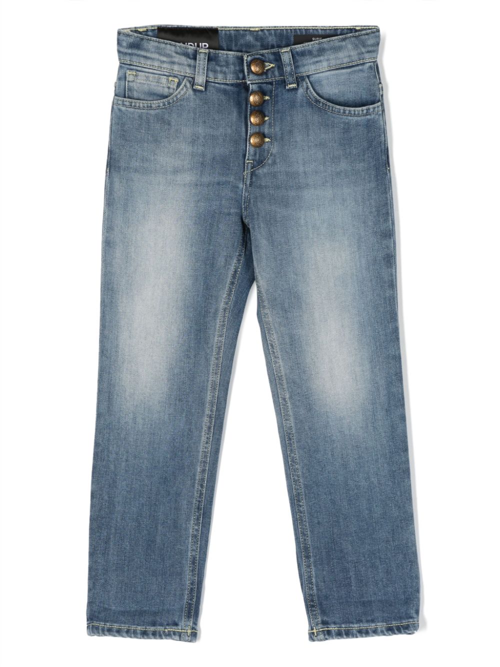 DONDUP KIDS Straight-Leg-Jeans mit Logo-Patch - Blau von DONDUP KIDS