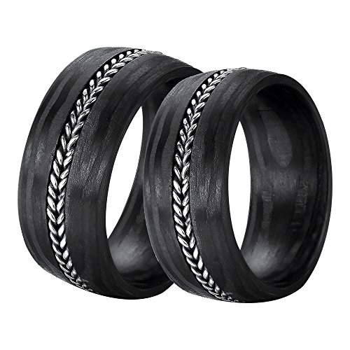 DOOSTI Carbon Ringe/Partnerringe Carbon mit Edelstahl von DOOSTI