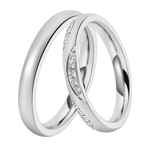 DOOSTI Trauring/Ehering/Partnerring - Chirurgischer Edelstahl 316L - hochwertiger Edelstahlring - Damen und Herren Variante - Mit Gratis Wunschgravur (Ring ohne Zirkonia, 64) von DOOSTI