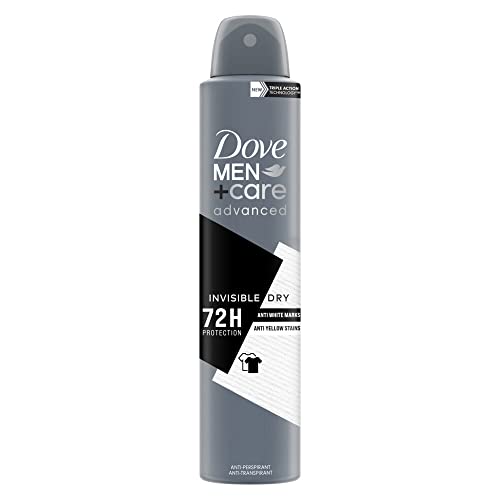 Dove Men+Care Invisible Dry Anti-White-Markierungen Deodorant für Männer mit 1/4 Feuchtigkeitscreme Anti-Transpirant Aerosol für 72h Schweiß- und Geruchsschutz 200ml von DOVE MEN + CARE