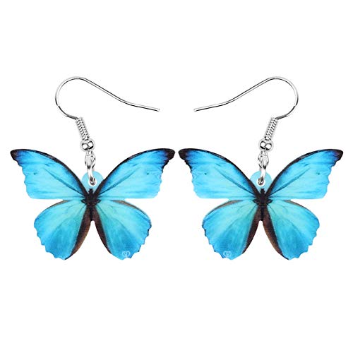 DOWAY Acryl gelb Schmetterling Ohrringe für Damen Frauen Mädchen Drop Schmuck, Frühling Sommer Schmetterling Geschenke Dekoration (Schwarz) von DOWAY