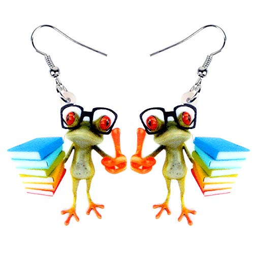 DOWAY Lustige Frosch-Ohrringe aus Acryl mit Cartoon-Frosch, Schmuck für Frauen und Mädchen, Charm-Geschenk, Acryl, Sandstein von DOWAY