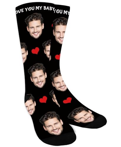 DPDP Personalisierte Socken mit Foto-Custom Socken personalisierte Geschenke für Männer Frauen lustige Weihnachtsgeschenke für Männer Frauen von DPDP