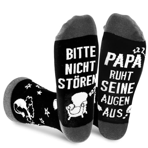 DPKOW Männer Geschenke Papa Socken Lustige, Herren Socken Vatertagsgeschenk Papa Geburtstag Weihnachten Geschenkideen Opa Ehemann, BITTE NICHT STÖREN PAPA RUHT SEINE AUGEN AUS DPKOW Männer Geschenke Papa Socken Lustige, Herren Socken Vatertagsgeschenk Papa Geburtstag Weihnachten Geschenkideen Opa Ehemann, BITTE NICHT STÖREN PAPA RUHT SEINE AUGEN AUS von DPKOW