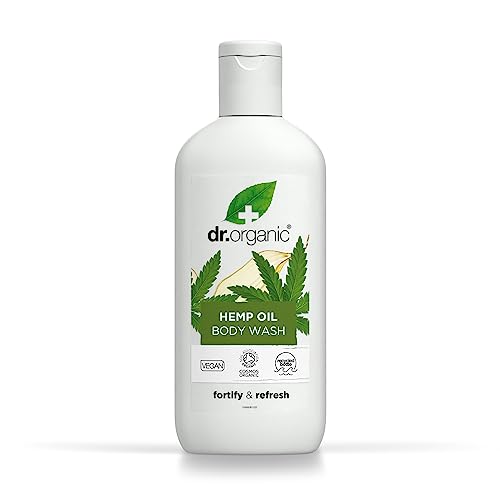 Dr Organic Hanföl Körperwaschgel, Duschgel, Für Männer und Frauen, Natürlich, Vegan, Tierversuchsfrei, Paraben- & SLS-frei, Zertifiziert Bio, 250ml, Verpackung kann variieren von Dr.Organic