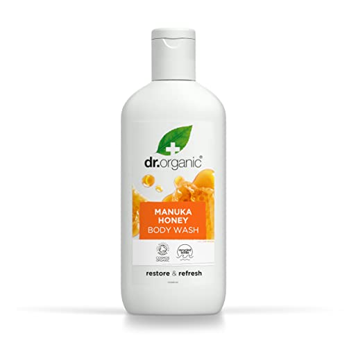 Dr Organic Manuka-Honig Körperwaschgel, Duschgel, Trockene Haut, Für Männer und Frauen, Natürlich, Vegetarisch, Tierversuchsfrei, Paraben- & SLS-frei, Zertifiziert Bio, 250ml von Dr.Organic