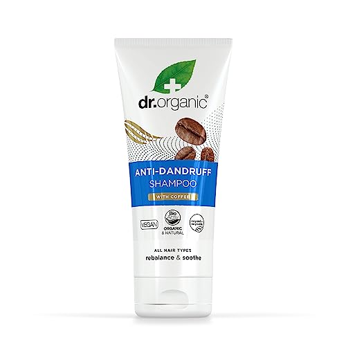 Dr. Organic Kaffee Anti-Schuppen Shampoo, gesunde Kopfhaut, Herren, Damen, natürlich, vegan, tierversuchsfrei, paraben- und SLS-frei, recycelt & recycelbar, biologisch, 200ml von Dr.Organic