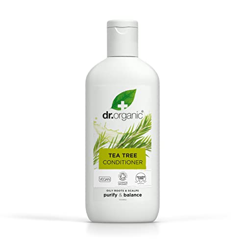 Dr. Organic Teebaum Conditioner, Reinigend, Fettige Wurzeln & Kopfhaut, Herren, Damen, natürlich, vegan, tierversuchsfrei, paraben- und SLS-frei, zertifiziert biologisch, 265ml von Dr.Organic