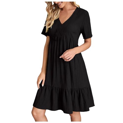 Sommerkleider Damen Leicht Und Luftig Sommerkleid Damen Kurz v Ausschnitt Kleid Hochzeitsgast Sommer Festliche Kleider Freizeit Strandkleid Elegante Wickelkleid Knielang XXL Sommerkleider Damen Leicht Und Luftig Sommerkleid Damen Kurz v Ausschnitt Kleid Hochzeitsgast Sommer Festliche Kleider Freizeit Strandkleid Elegante Wickelkleid Knielang XXL von DRALOFAO