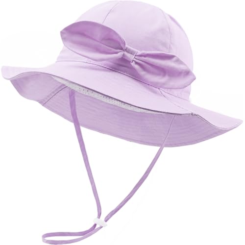 DRESHOW Unisex Baby Kleinkinder Sonnenhut Kappe Mütze mit Bogen Breite Krempe Fischerhut Strandhut Kinder Baby Sommerhut mit Kinnriemen UV Schutz UPF 50+ DRESHOW Unisex Baby Kleinkinder Sonnenhut Kappe Mütze mit Bogen Breite Krempe Fischerhut Strandhut Kinder Baby Sommerhut mit Kinnriemen UV Schutz UPF 50+ von DRESHOW