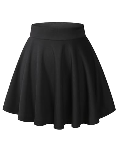 DRESSTELLS Rock Damen Sommer Schwarz Kurz Skater Rock Minirock Femboy Skirt Schule Anime Faltenrock Tennisrock Black S DRESSTELLS Rock Damen Sommer Schwarz Kurz Skater Rock Minirock Femboy Skirt Schule Anime Faltenrock Tennisrock Black S von DRESSTELLS