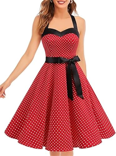 DRESSTELLS Cocktailkleid Damen Elegant Rockabilly Kleider Etuikleid Festlich Vintage Kleid Curvy Neckholder Partykleid Jugendliche Sommerkleid Knielang Red Small White Dot M DRESSTELLS Cocktailkleid Damen Elegant Rockabilly Kleider Etuikleid Festlich Vintage Kleid Curvy Neckholder Partykleid Jugendliche Sommerkleid Knielang Red Small White Dot M von DRESSTELLS