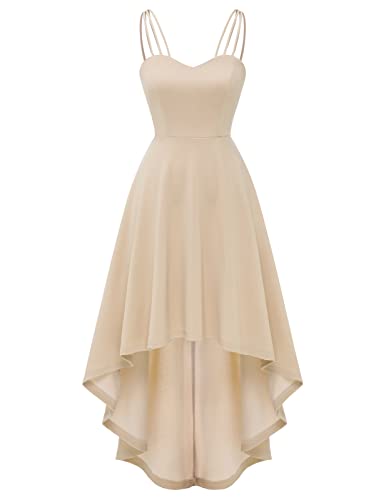 DRESSTELLS Damen Ärmellos Cocktailkleider Maxi Lang Ballkleid Chiffon Spitzen Brautjungfernkleider Hochzeitskleider für gäste Bodenlang Brautkleid Champagne M von DRESSTELLS