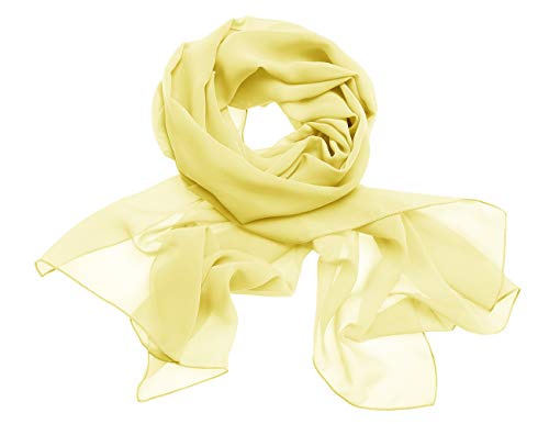 Dresstells Chiffon Schal Stola für Abendkleider in Verschiedenen Farben Yellow 190cmX70cm/ Medium von DRESSTELLS