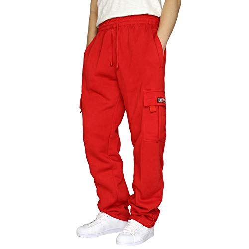 DRILEND Hosen Damen Berufskleidung,Hosen Damen Sommer Lange Jumpsuit Gestreift Frauen Hosen Damen Overalls Herbst Herbst Overall Swat Hose Jeanshosen KnöPfe Fahrrad Hosen Damen Jogginghose（Rot，L） von DRILEND