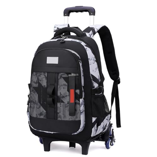 DROFOSREW Schulrucksack mit Rollen Schultrolley Schultaschen Grundschule Trolley Schulranzen Kinder Rucksack mit Rollen für Jungen Mädchen von DROFOSREW