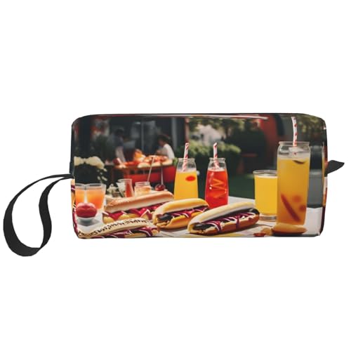 DRTGEDS Hot Dogs und Limonade Kosmetiktasche für Damen, kleine Make-up-Tasche für Geldbörse, Make-up-Tasche, Reise-Make-up-Tasche mit Reißverschluss, Hot Dogs und Limonade, Einheitsgröße von DRTGEDS