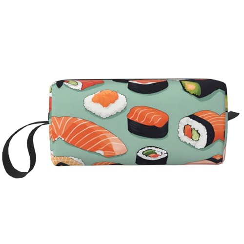 DRTGEDS Köstliche Sushi-Kosmetiktasche für Damen, kleine Make-up-Tasche für Geldbörse, Make-up-Tasche, Reise-Make-up-Tasche mit Reißverschluss, Leckeres Sushi, Einheitsgröße von DRTGEDS