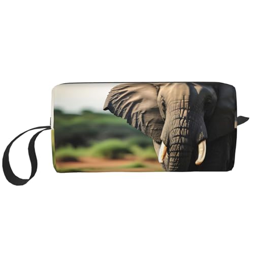 DRTGEDS Kosmetiktasche für Damen, Motiv: afrikanischer Elefant, kleine Make-up-Tasche für Geldbörse, Make-up-Tasche, Reise-Make-up-Tasche mit Reißverschluss, Afrikanischer Elefant, Einheitsgröße von DRTGEDS