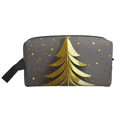 DRTGEDS Kulturbeutel für Herren, goldfarbener Glitzer, Weihnachtsbaum, tragbare Reise-Kulturbeutel, Rasiertasche, kleine Tasche, Goldener Glitzer-Weihnachtsbaum, Einheitsgröße DRTGEDS Kulturbeutel für Herren, goldfarbener Glitzer, Weihnachtsbaum, tragbare Reise-Kulturbeutel, Rasiertasche, kleine Tasche, Goldener Glitzer-Weihnachtsbaum, Einheitsgröße von DRTGEDS
