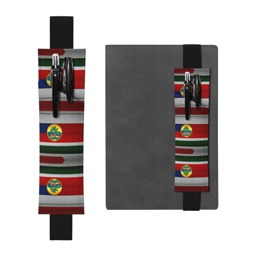 DRTGEDS Stiftehalter aus PVC, Motiv: Flagge von Hawaii, bunt, elastisches Band, Geschenk, abnehmbarer Stifthalter für Notizbuch von DRTGEDS
