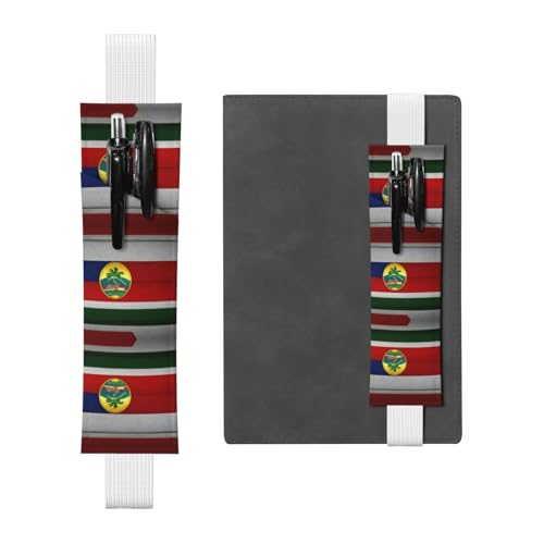 DRTGEDS Stiftehalter aus PVC, Motiv: Flagge von Hawaii, bunt, elastisches Band, Geschenk, abnehmbarer Stifthalter für Notizbuch von DRTGEDS