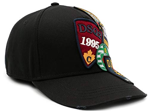 DSQUARED2 Multicoloured Multi Logo Patch Football Baseball Cap Kappe Basebalkappe Hat Hut von DSQUARED2