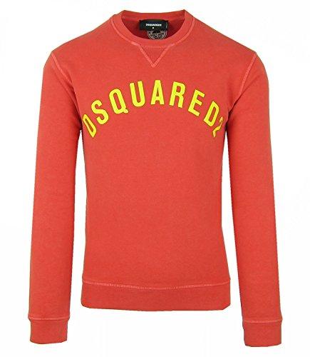 DSQUARED2 S74GU0155 Herren Men Sweatshirt Pullover Made in Italy Strawberry Red (XL) von DSQUARED2