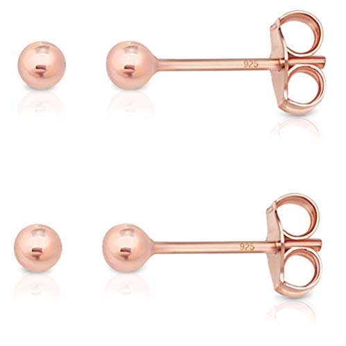 Ohrstecker Rosegold Klein 2mm - Ohrringe Rosegold Stecker - Ohrstecker Rose Klein - Rose Gold Ohrringe - Mini Ohrstecker Gold - Mini Ohrstecker Rosegold Kugel - Ohrstecker Kugel Rose von DTPsilver