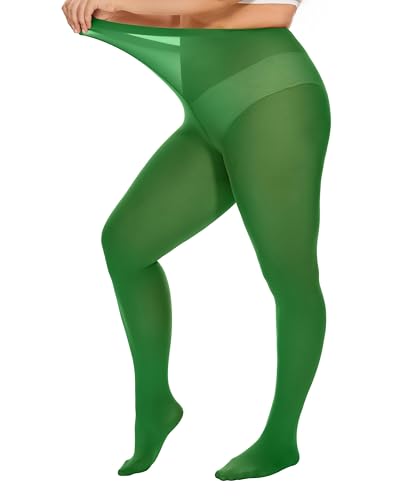 DUCMODA Damen Curvy Strumpfhose Große Größen Semi Blickdicht Strumpfhosen Plus Größen 2XL Oversize Grasgrün DUCMODA Damen Curvy Strumpfhose Große Größen Semi Blickdicht Strumpfhosen Plus Größen 2XL Oversize Grasgrün von DUCMODA