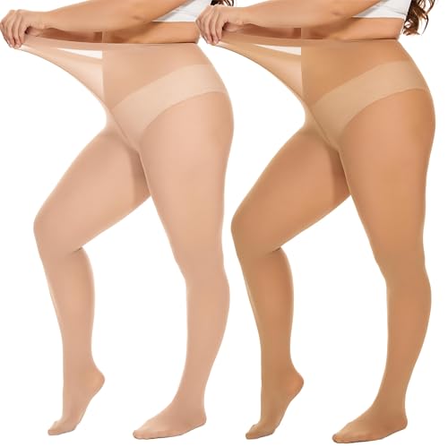 DUCMODA Damen Curvy Strumpfhose Große Größen Semi Blickdicht Strumpfhosen Plus Größen 3XL Oversize Beige+Hautfarbe DUCMODA Damen Curvy Strumpfhose Große Größen Semi Blickdicht Strumpfhosen Plus Größen 3XL Oversize Beige+Hautfarbe von DUCMODA
