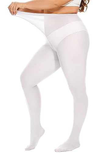DUCMODA Damen Strumpfhose Große Größen Semi Blickdichte Strumpfhosen Bunt Curvy Tights Oversize Weiß 4XL DUCMODA Damen Strumpfhose Große Größen Semi Blickdichte Strumpfhosen Bunt Curvy Tights Oversize Weiß 4XL von DUCMODA