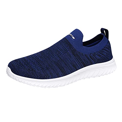 DUHGBNE Mode Sommer Herren Mesh Fliege atmungsaktiv gewebt Leichtgewicht bequemer lässiger Schuhe Für Schmale Füße Herren (Blue, 44) von DUHGBNE