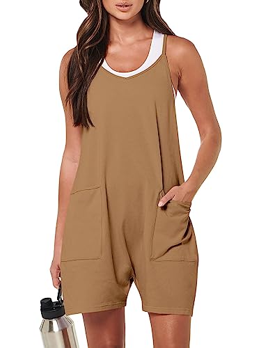 DUOEASE Jumpsuit Damen Ärmellos Outfit Damen 2024 Sommer Overall mit Taschen von DUOEASE