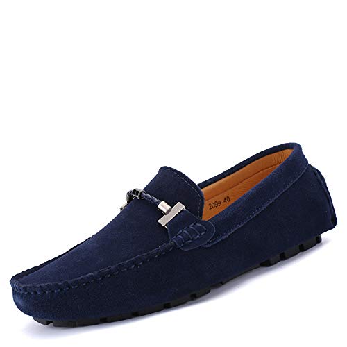 DUORO Herren Mokassin Wildleder Bootsschuhe Männer Fahrschuhe Loafers Freizeitschuhe Halbschuhe (38 EU, Dunkelblau) von DUORO