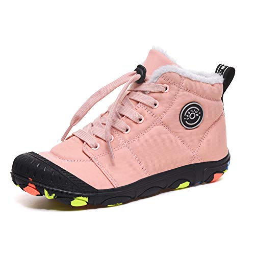 DUORO Winterschuhe Jungen Schneestiefel Warm Gefüttert Winterstiefel Wasserdicht rutschfeste Stiefel for Unisex - Kinder (30 EU, 236-Pink) von DUORO