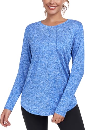 DUVOWE Damen Langarm Sportshirt,Funktionsshirt Laufshirt Locker Rundhalsausschnitt Long Sleeve T-Shirts, Workout Langarmshirt Fitness Oberteil DUVOWE Damen Langarm Sportshirt,Funktionsshirt Laufshirt Locker Rundhalsausschnitt Long Sleeve T-Shirts, Workout Langarmshirt Fitness Oberteil von DUVOWE