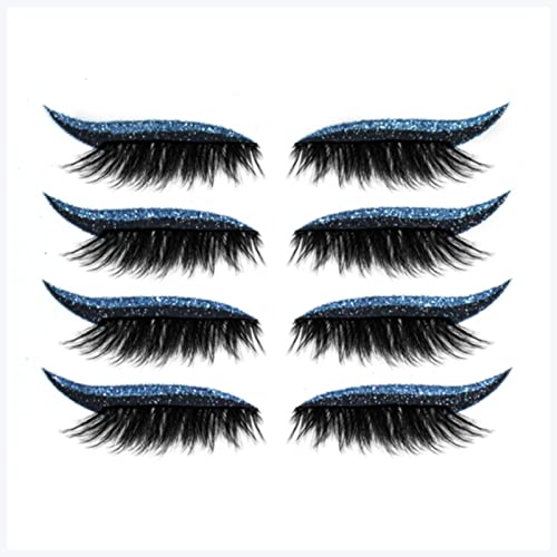 Doppel augenlid aufkleber 4 Paar wiederverwendbare falsche Wimpern Eyeliner- und Wimperaufkleber 7 Farbe wasserdichte Eyeliner Wimpern-Aufkleber einfach zu bedienen und entfernen Eyeliner aufkleber ( von DUnLap