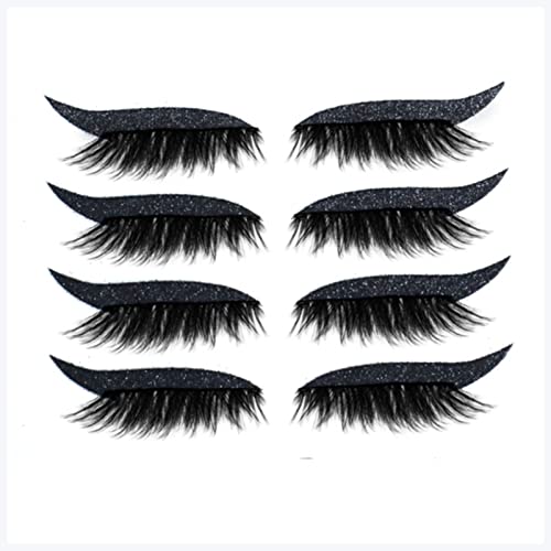 Doppel augenlid aufkleber 4 Paar wiederverwendbare falsche Wimpern Eyeliner- und Wimperaufkleber 7 Farbe wasserdichte Eyeliner Wimpern-Aufkleber einfach zu bedienen und entfernen Eyeliner aufkleber ( von DUnLap