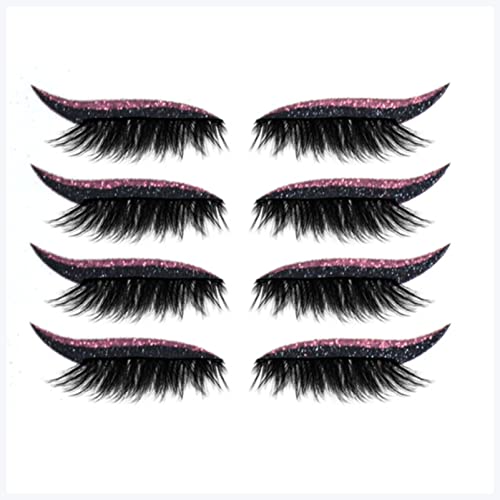 Doppel augenlid aufkleber 4 Paar wiederverwendbare falsche Wimpern Eyeliner- und Wimperaufkleber 7 Farbe wasserdichte Eyeliner Wimpern-Aufkleber einfach zu bedienen und entfernen Eyeliner aufkleber ( von DUnLap