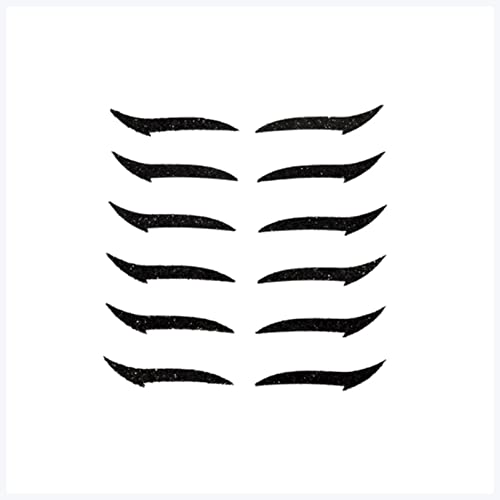 Doppel augenlid aufkleber 6Pairs Bunte wiederverwendbare Eyeliner Aufkleber Langleuchte Selbstklebende Augenlidstreifen Katze Auge Gefälschte Wimpern Glitter Lidschatten Make-up Eyeliner aufkleber (S von DUnLap